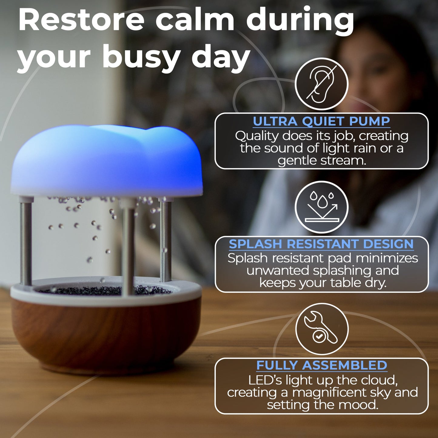 Calming Cloud – Tabletop Water Fountain